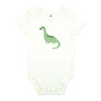 Body bébé dinosaure vert - 100 % coton