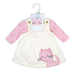 Kitten Dress, Bodysuit & Socks Baby Girl Outfit Set