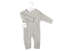 Grey Cable Knit Baby Bodysuit – 100% Cotton