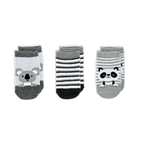Baby Socks 3-Pack – Grey Koala & Panda (0–6 Months)