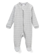 Grey Polka Dot Baby Sleeper-100% Cotton