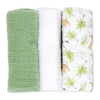 6-Piece Green Lion Baby Bath Set – 3 Hooded Towels, 3 Washcloths & BPA-Free Bath Toys, 100% Polyester