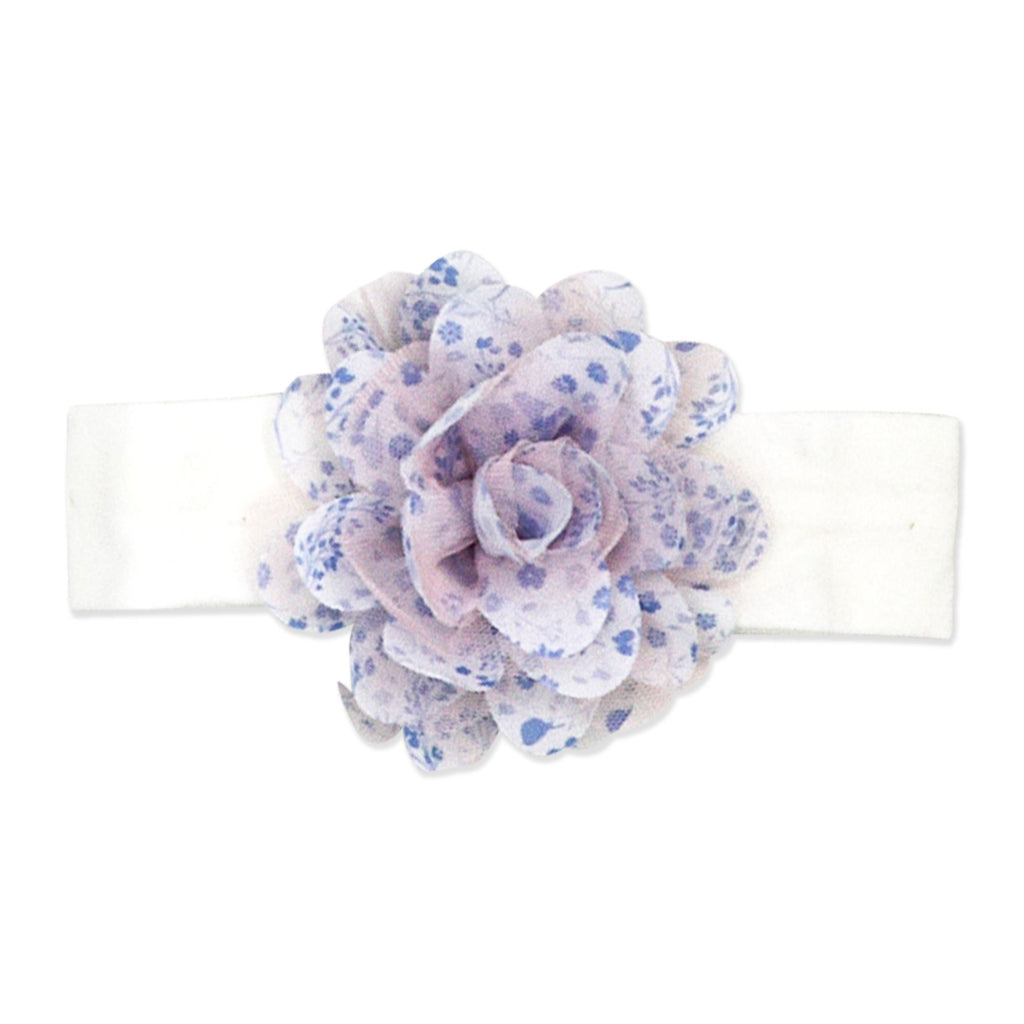 Blue Flower Baby Headband & Sock Set – 3pc (0–6 Months)