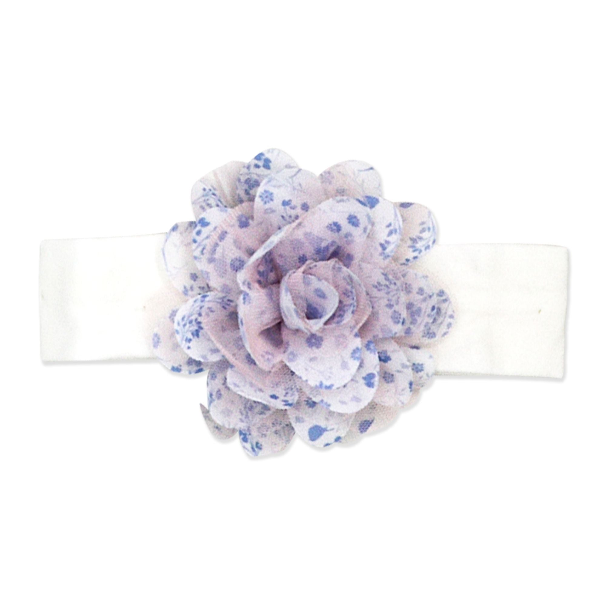 Blue Flower Baby Headband & Sock Set – 3pc (0–6 Months)