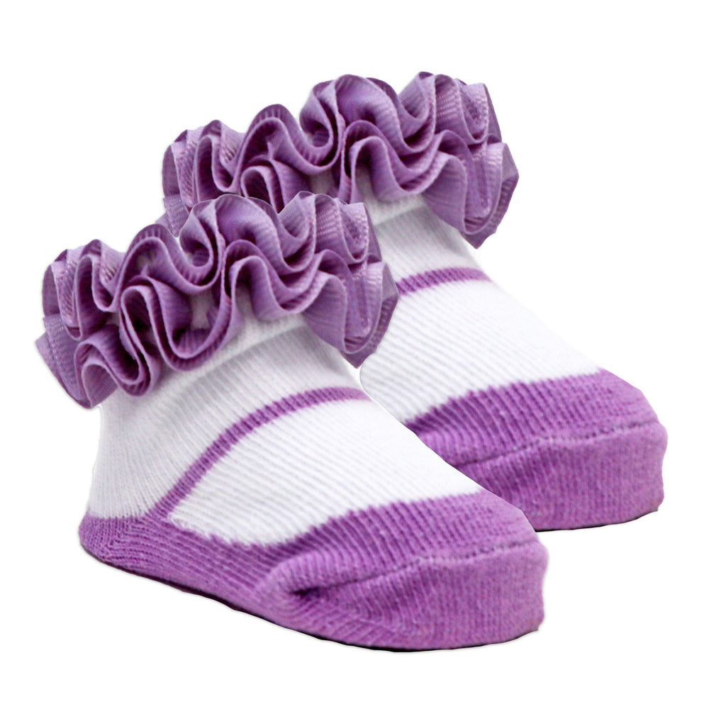 Baby Girl Socks & Headbands Set 0–6M – 2 Cotton Bows + Ruffle Socks