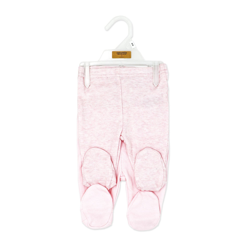 2-Pack 100% Organic Cotton Baby Footed Pajama Pants – Pink Sleep Bottoms