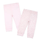 2-Pack 100% Organic Cotton Baby Cuffed Pajama Pants – Pink Sleep Bottoms
