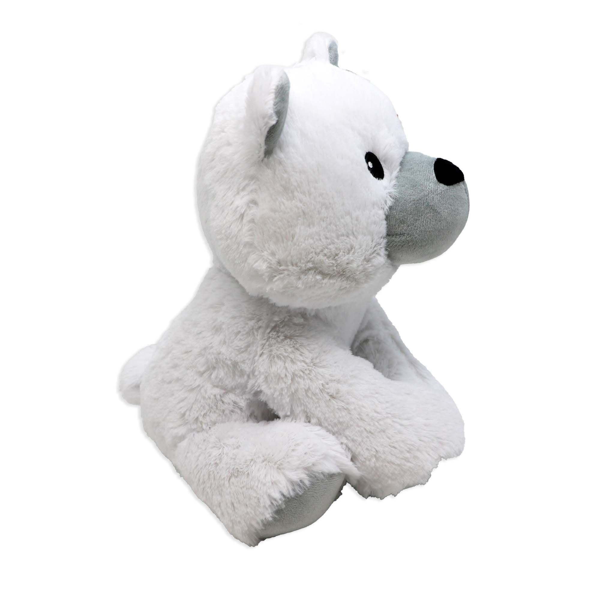 12" White Polar Bear Plush Toy – Soft 100% Polyester Stuffed Animal