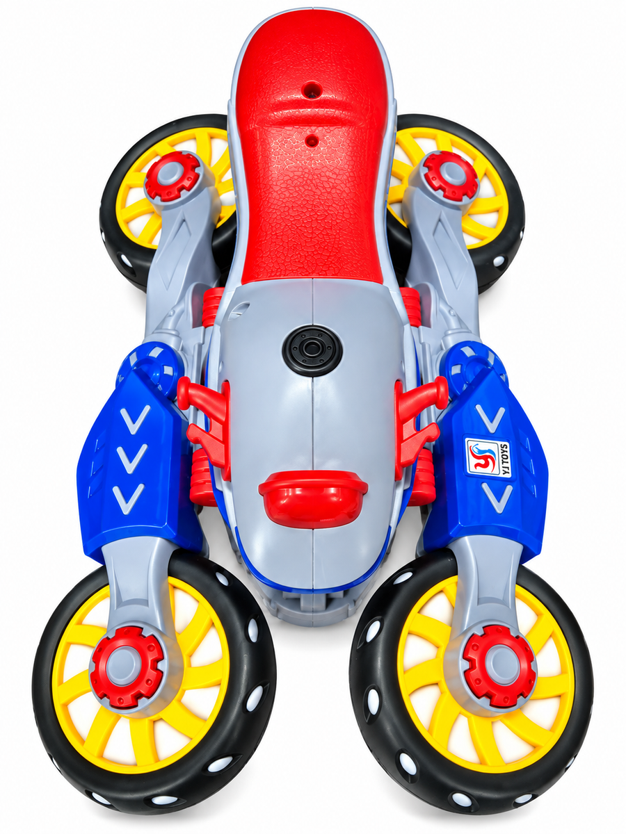 360° Rotating Stunt Motorcycle Toy – Electric Motor with LED Lights &amp; Sound (3+ Years)