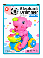 Elephant Drummer Bump &amp; Go Musical Toy – Interactive Light-Up Elephant for Kids (3+ Years