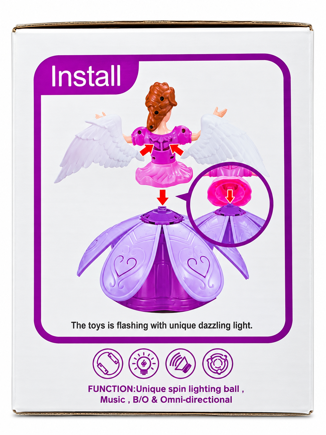 Angel Girl Dancing Princess Doll – Musical Bump &amp; Go Toy with Colourful Lights (3+ Years)