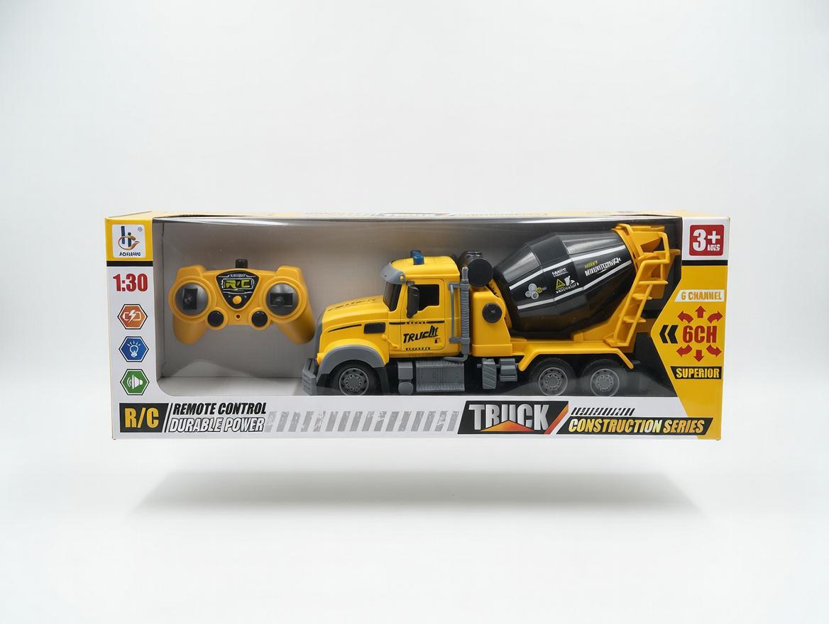 RC Cement Mixer Truck – 1:30 Construction Vehicle, 6-Channel