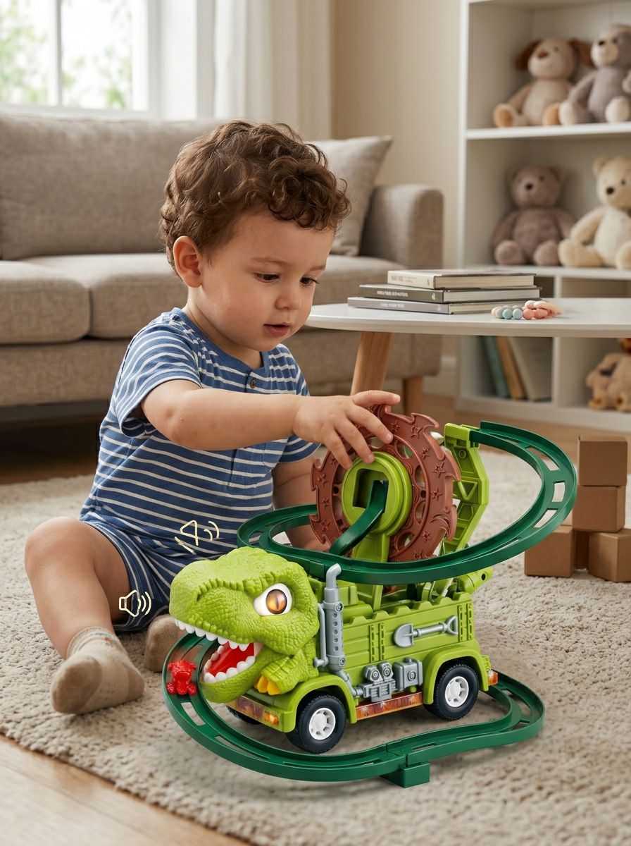 Dinosaur Track Toy – Tyrannosaurus Rex Light & Sound Truck (Ages 3+)