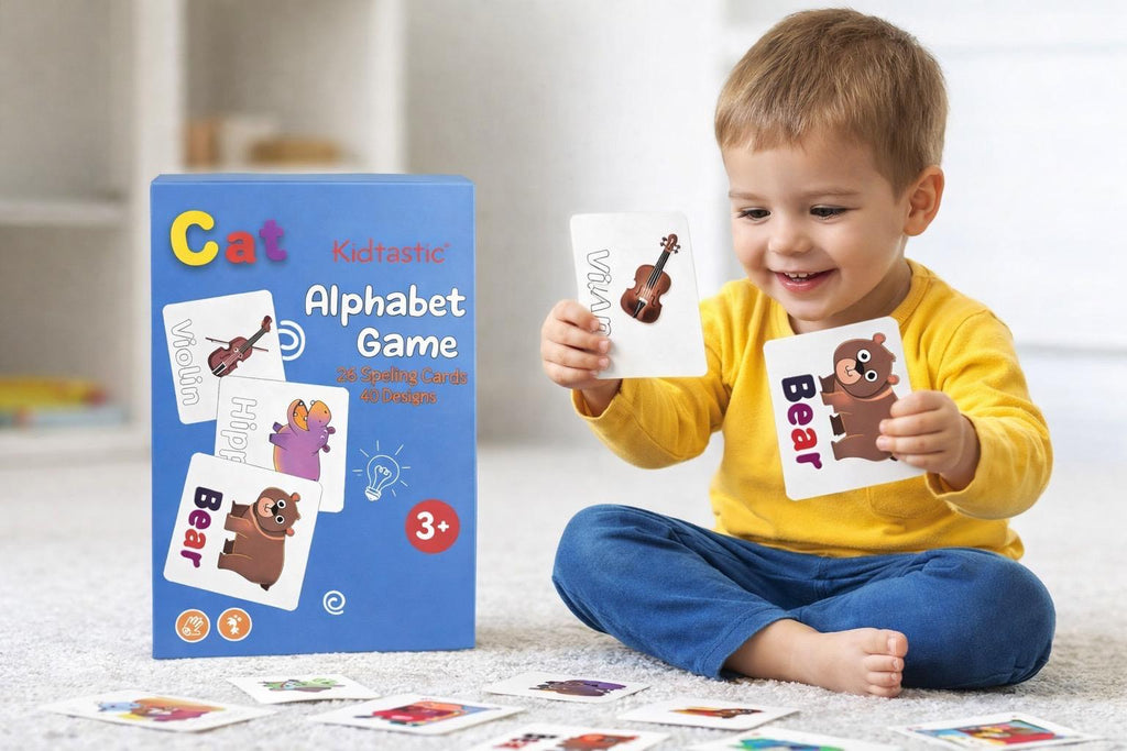 Kidtastic Alphabet Spelling Cards Game – 26 Letters (Ages 3+)