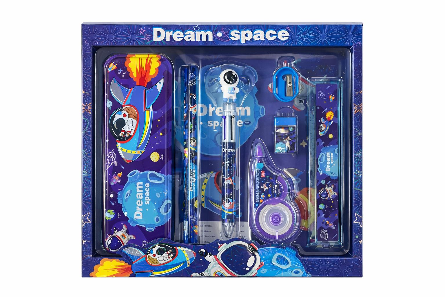 Dream Space Kids Stationery Gift Set – 8pc Rocket & Astronaut Theme