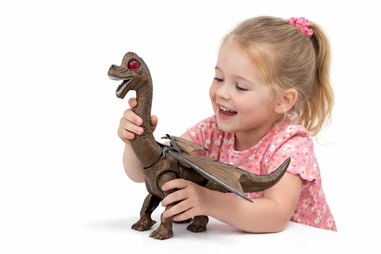 Dinosaur Toy – 3‑Headed Dragon with Eggs, Lights & Sound (Ages 3+)