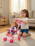 Happy Baby Doll & Stroller Play Set – 18+ Months