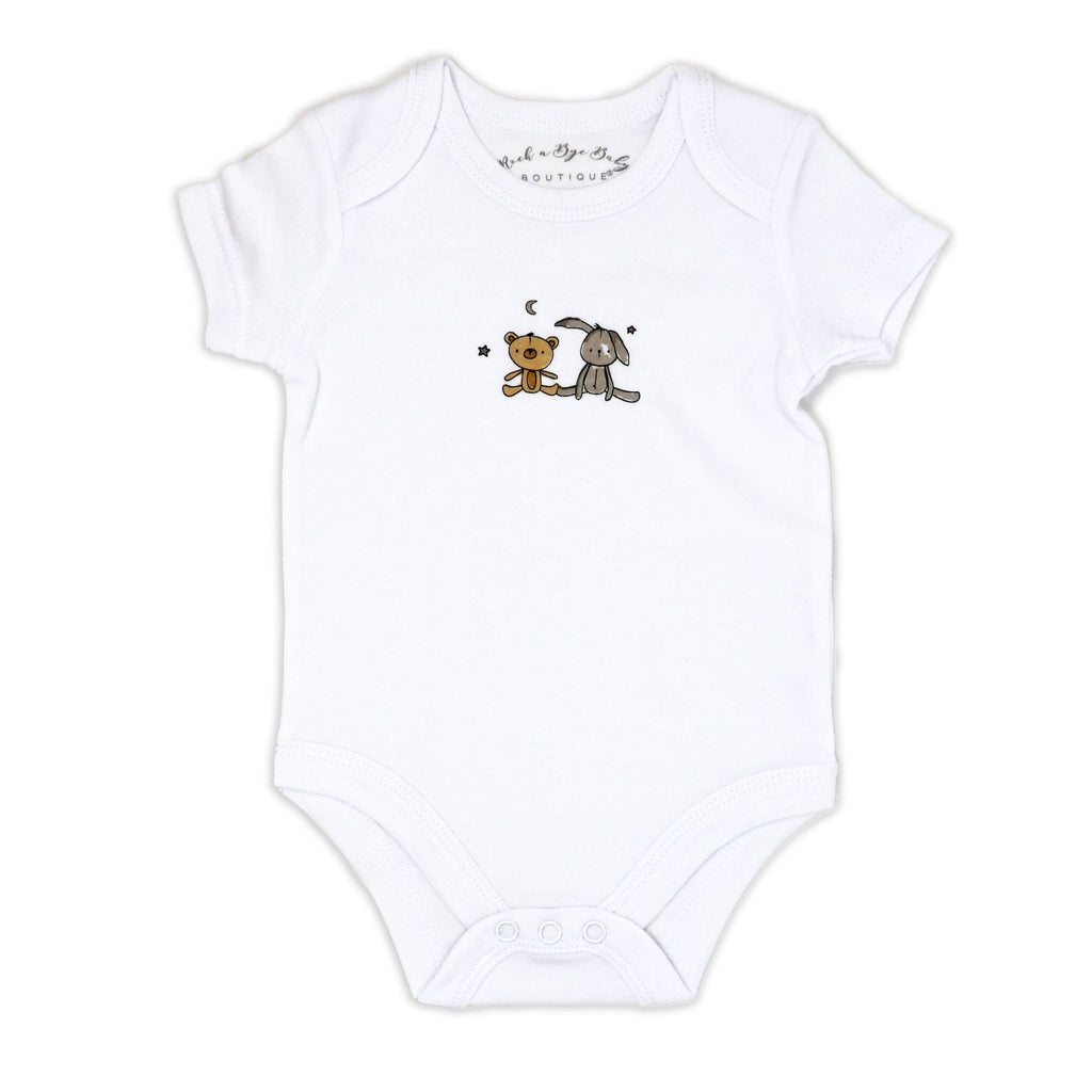 Stork Print 5 Piece Baby Layette Gift Set – 100% Cotton