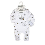 Stork Print 5 Piece Baby Layette Gift Set – 100% Cotton