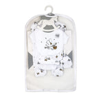 Stork Print 5 Piece Baby Layette Gift Set – 100% Cotton