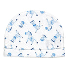 Blue Zebra Newborn 8 Piece Gift Set – 100% Cotton Layette & Toy