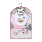 Pink Rose 5 Piece Baby Girl Layette Gift Set – 100% Cotton
