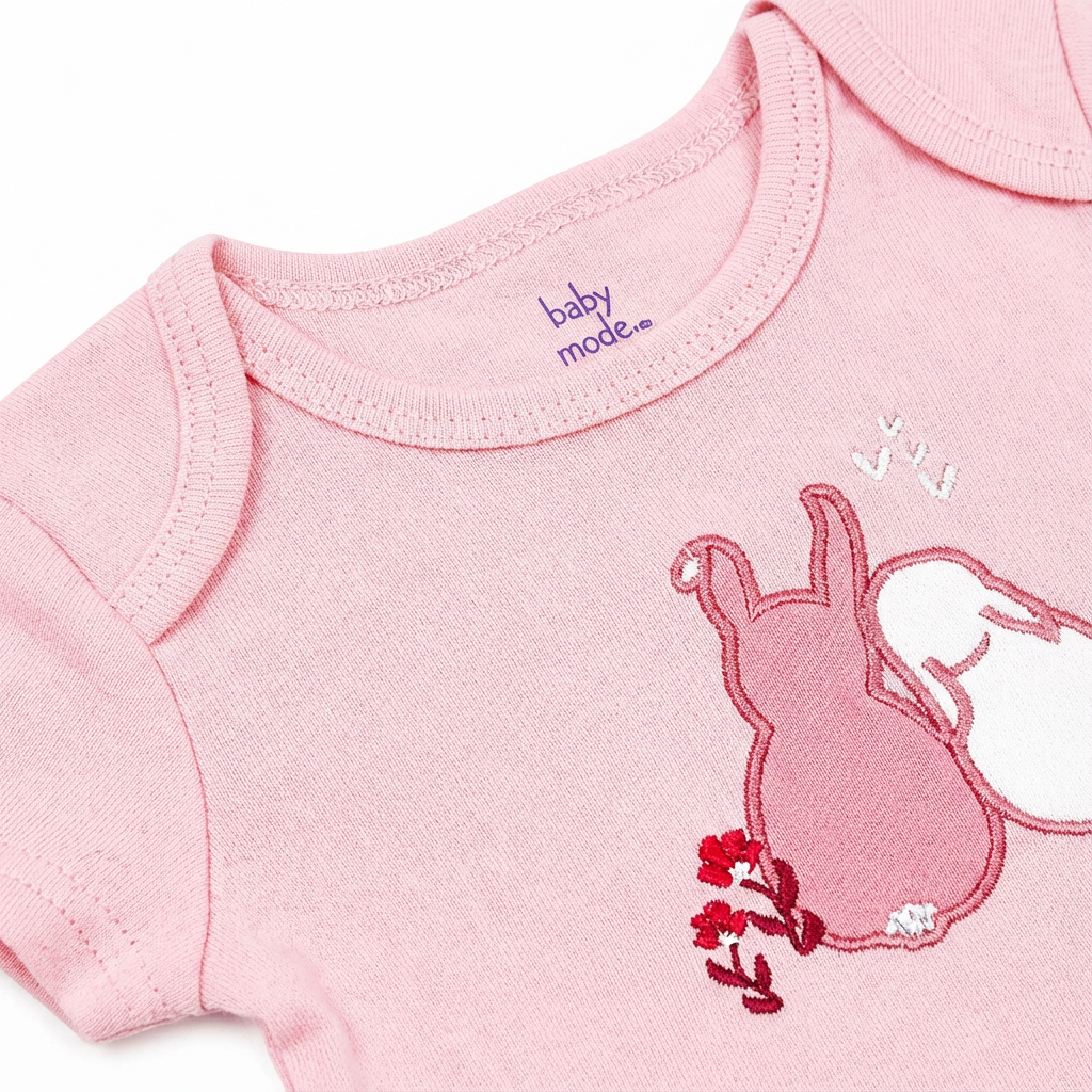 Body bébé Pink Bunny Friends – 100 % coton à manches courtes
