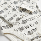 Body bébé imprimé blanc - 100 % coton, manches longues