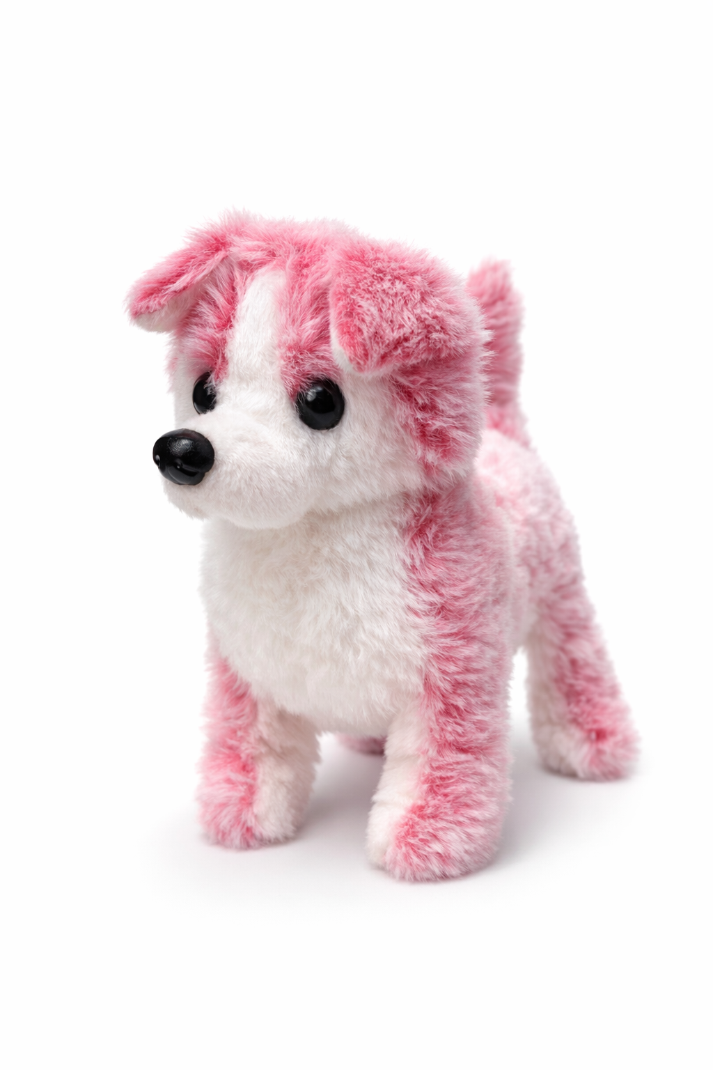 Battery Operated Walking Husky Plush Toy – Pink & White Dog, Ages 2+