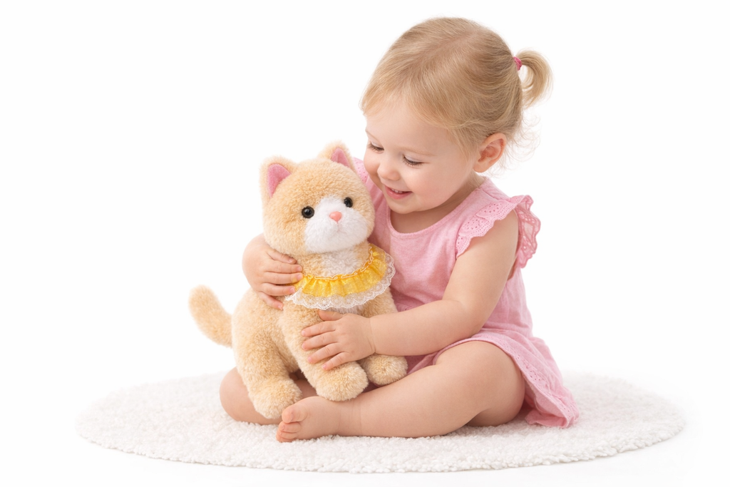 Battery Operated Walking Kitten Plush Toy – Moving Cat with Dress Collar, 2+ Ages