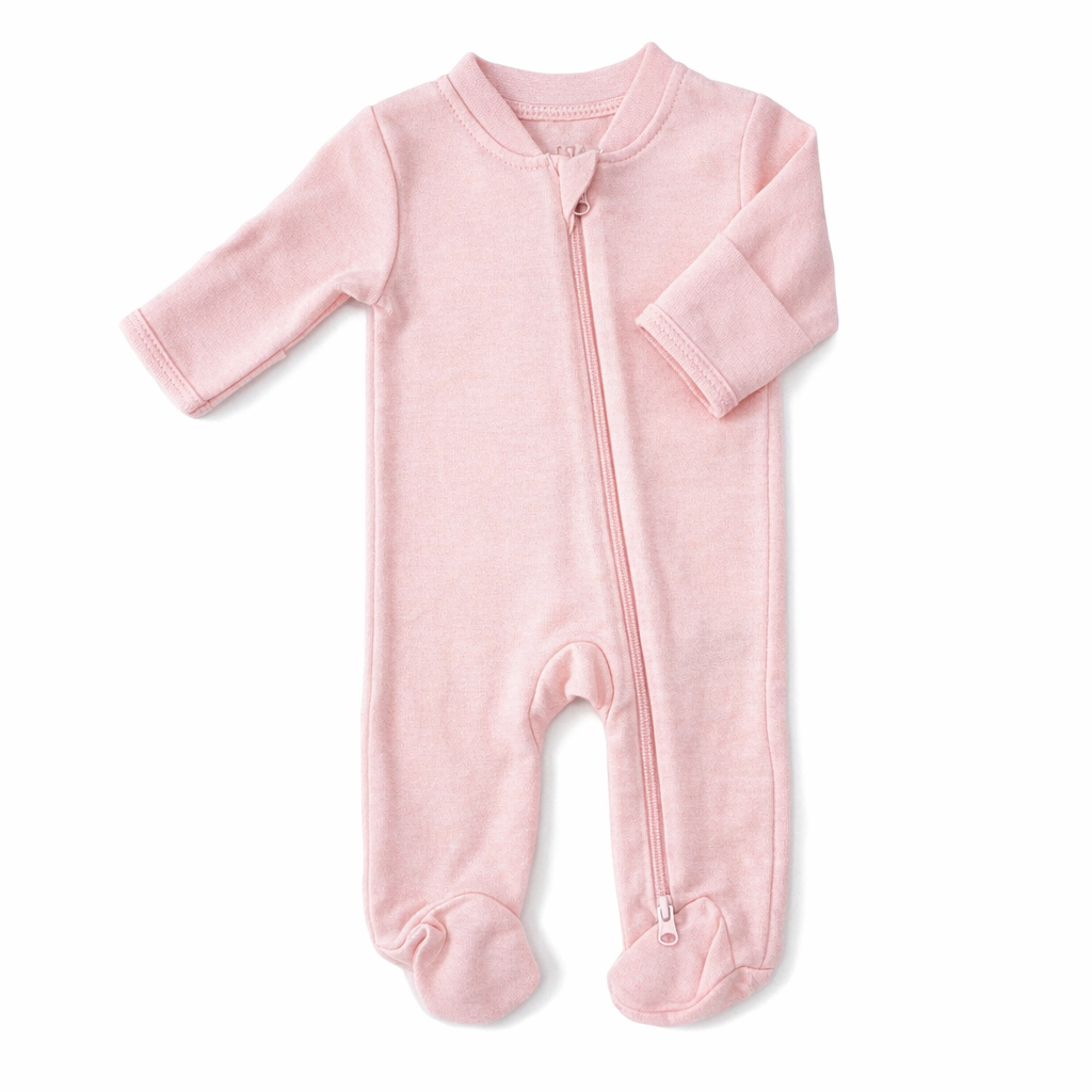 Pink Zip Baby Sleeper – 100% Cotton