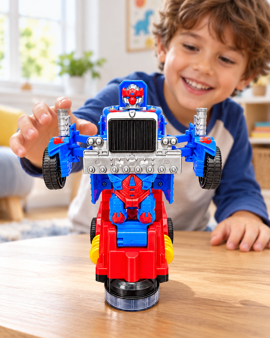 Transforming Robot Truck Toy – Electric Robot Deform Truck with Lights &amp; Music (3+ Years)