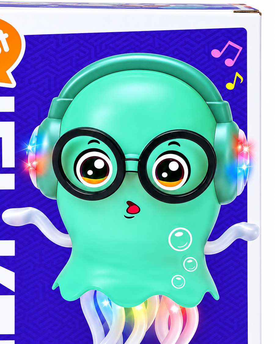 Dancing Jellyfish Toy – Bump &amp; Go Musical LED Light-Up Jellyfish