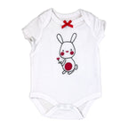 3 Piece Bunny & Floral Baby Girl Dress Set – Bodysuit, Top & Shorts